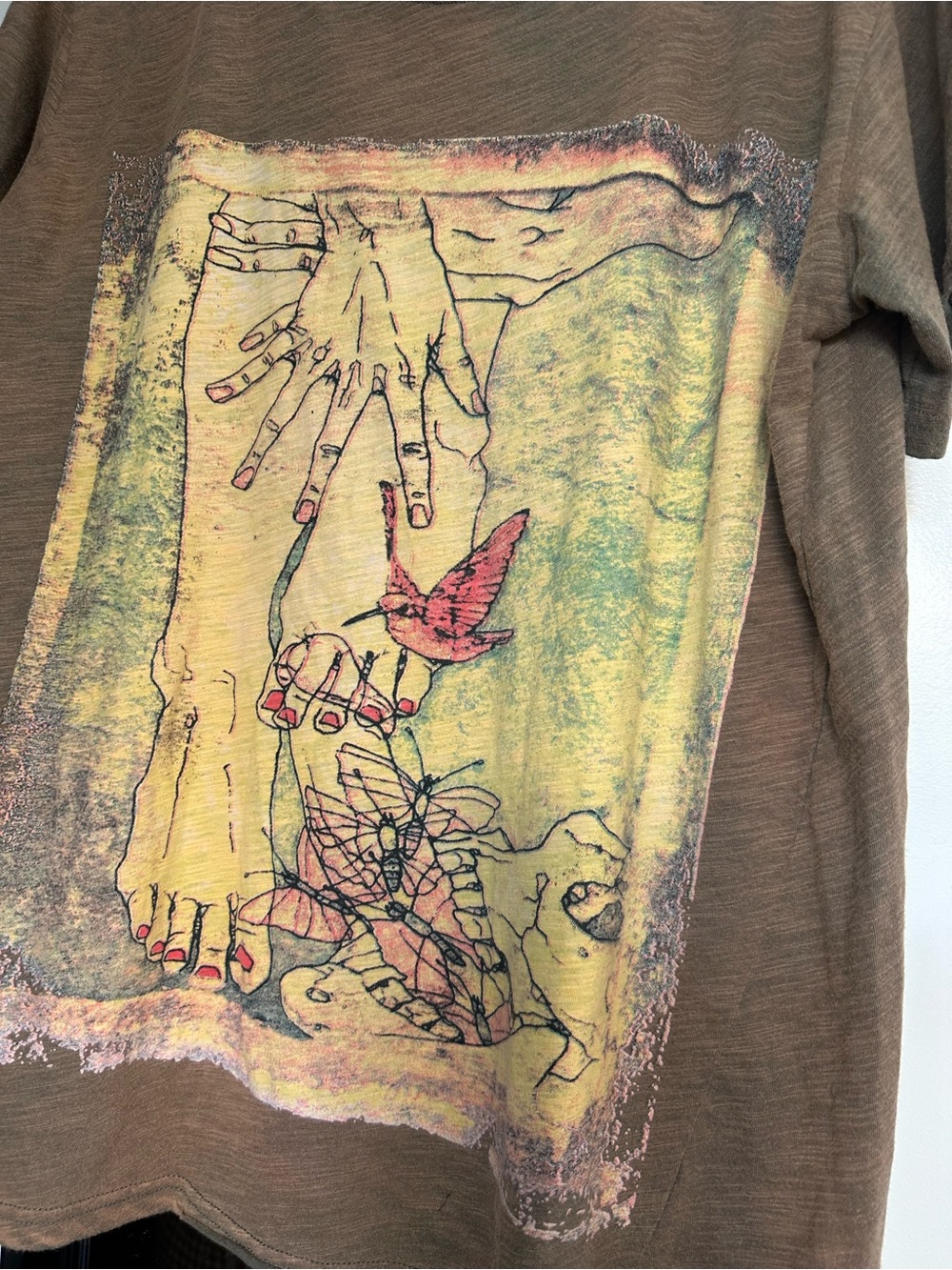 Olive Graphic Short-Sleeve Tee with Vintage Print - Picture 8 of 12